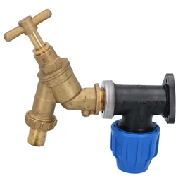 AB Tools 3/4" Hose Barb Tail Bib Tap Outdoor Water Wall Plate Elbow Mount 25mm Pipe