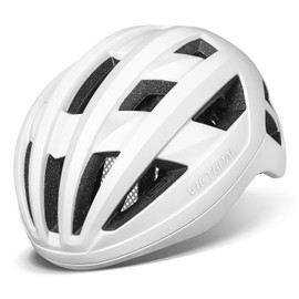 VICTGOAL Road Bike Helmet for Adult Men Women Lightweight Bicycle Helmet Adjustable Fit Breathable Mountain Bike Cycling Helmet (White, L: 57-61 cm)