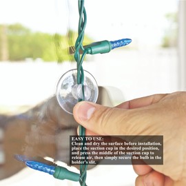 30s-Pack Mini Suction Cups for Fairy Lights, 30 mm Small Clear Suckers for Christmas Light, Light String Hooks Holders, Rope Light Caddy Window Suction Cup Clips Hang Seasonal Xmas Decorations