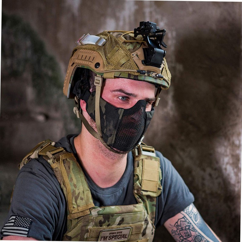 OneTigris 6" Tactical Foldable Half Face Mask Protective Mesh Mask