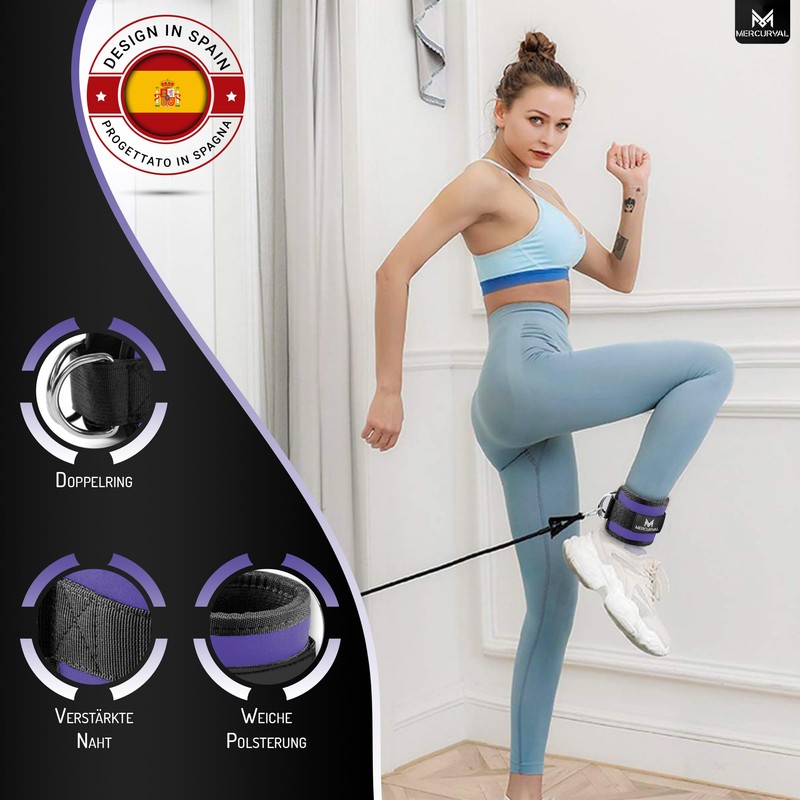 MERCURYAL Pack of 2 Fitness Foot Loops Cable Pull -