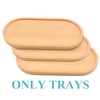 3 Pack Bamboo Trays for Bathroom Shampoo Shower Dispenser Holder