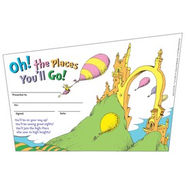 Eureka Back to School Dr. Seuss, 'Oh, The Places You'll Go' Recognition Awards for Kids, 36pc. 8.5'' W x 5.5'' H
