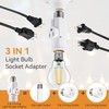 Enhon 2 Pack Light Socket Outlet Adapter, 2/3 Prong Light