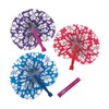 Fun Express - Paper Hibiscus Print Folding Fans for Summer