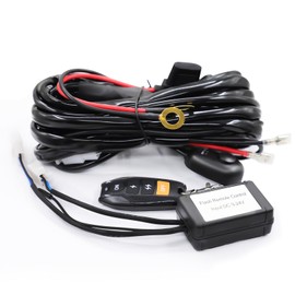 UFsenten LED Lights Bar Remote Control Trailer Wiring Harness Kit DC12V 14AWG On-Off Switch Power Relay Blade Fuse for Led Fog lamp Driving Strip ATV SUV Truck (1 Leads with Remote Control)