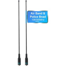 TIDRADIO AirBand Antenna &Police Band (2 Pack, UHF/VHF-120/300MHz), Ham Radio Antenna for BAOFENG UV-5RM, UV-5R mini, UV-5RH, GT-5R, Radtel RT-470X, TD-H3, TD-H8, TD-H3 Plus Walkie Talkie SMA Antenna