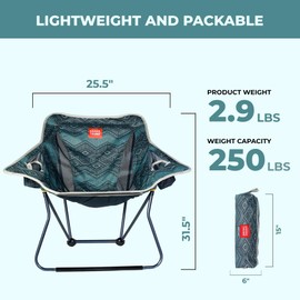 GRAND TRUNK Stonefly Chair | Ultralight & Packable Chair with Comfort Features (BluuNile)