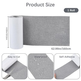 CRASPIRE Gray Repair Tape Sofa Repair Patch Tape 63 x 4 Inch Self Adhesive Rectangle Waterproof Linen Fabric Furniture Wall Mending Stickers for Wall Clothes Sofas Furniture Umbrella Goods