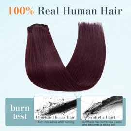 Benehair Clip in Hair Extensions Human Hair 20 Inch 70g Remy Hair Extensions 8pcs Thick Silky Straight Real Natural Hair Extensions for Women Claret #99J