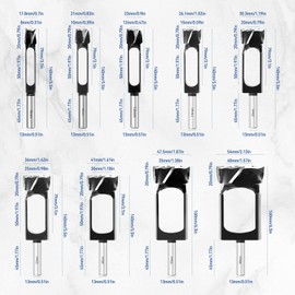 Deep Tenon Drill for Carpentry Work, 8 mm, 10 mm, 12 mm, 15 mm, 20 mm, 25 mm, 30 mm, 35 mm, 40 mm, Wood Dowel Hole Cutter, Tenon Cutter, Cork Drill, Deep Dowel Cutter (12 mm)