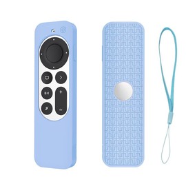 Box Case/Remote Case Compatible with Apple TV 4K Siri Remote 2nd Generation 2021, Shinny Protective Cover for Apple TV 4K/HD Siri Remote Controller (Blue)