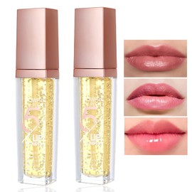 2Pcs Lip Plumper Gloss City Lips Plumping Lip Gloss,Moisturizing And Reduces Fine Lines,Natural Lip Plump Nourishing Lip Care Products,for Creating Bigger Softer Fuller And More Elastic Lips