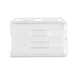 WEBBOMB® ID Card Holder Double Card Holder Transparent for 1-2 ID Cards Made of Hard Plastic for Business ID Cards EC Cards Tickets Work ID Cards Ski Pass