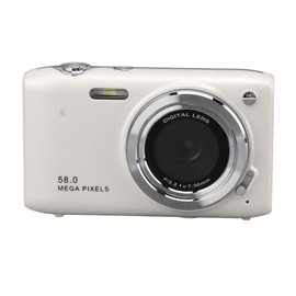 58MP 4K Digital Camera, 16x Zoom, 2.88 Inch IPS Screen, Auto Focus Compact Camera with Versatile Application for Travel Photography Vlogging (White)