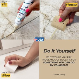 PentaUSA Tile Grout Repair Kit - Beige Filler, Triple Protection, Fast Drying Formula Restores and Renews Grout Lines With Float (8.8oz / 250gr)