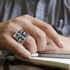 JewelryWe Retro Stainless Steel Biker Mens Gothic Skull Ring Punk