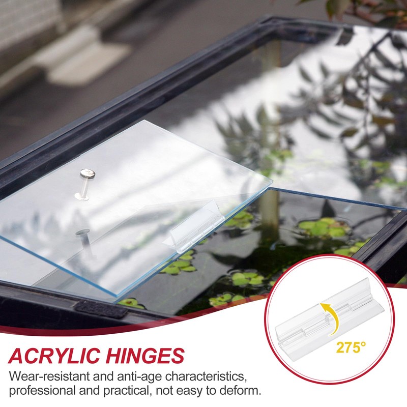 sourcing map Clear Plastic Hinges, Acrylic Hinges Small Hinge 100