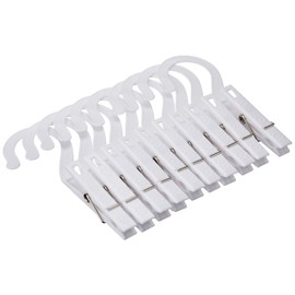 Fox Run Laundry Hooks, Set of 10 Clothing Pin Hooks, White