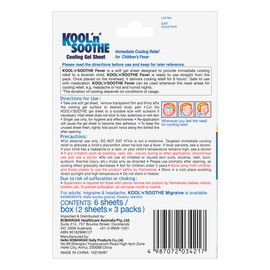 Kool 'n' Soothe Kids Fever Relief Sheets, 6 Count - Natural Cooling Relief -Cooling gel sheet