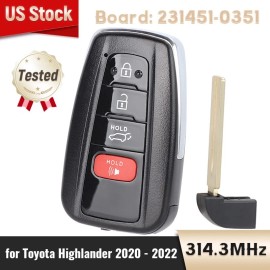 KEYECU Smart Key for Toyota Highlander 2020 2021 2022 Remote Fob HYQ14FBC 231451-0351