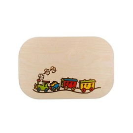 Brink Holzspielzeug Breakfast Board Railway Locomotive Wooden Name Breakfast Board with Free Engraving Vesper Board Railway Train Locomotive Breakfast Board