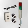 LED Andon LED Tower Light Station Kit, LED Andon Light Kit KT-5212-102, LED Stacklight Kit, Flashing Capable, 120V, Red/Green, 3 Pos Steady/Off/Flashing