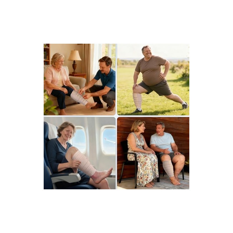 Envoltorios ajustables para linfedema y compresión para piernas - Alivia