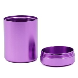 iSnuff Airtight Stash Jar - Smell Proof Durable Multi-Use Portable Metal Herb Jar Container. Waterproof Aluminum Screw-top Lid Lock Odor Case (Purple)