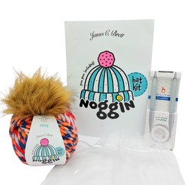Hat Knitting Kit - James C Brett Noggin Hat Kit available in 6 different colours (FUN06 with 12mm knitting needles)