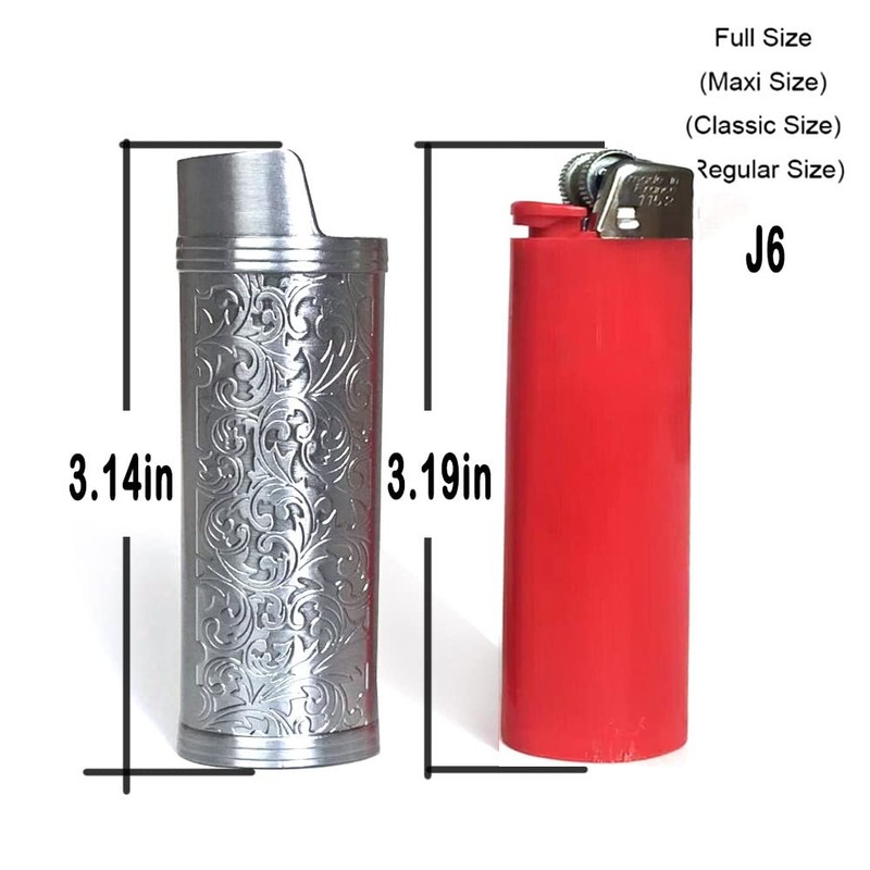 HUMWE 2 Pack Vintage Metal Lighter Case Cover Front Floral
