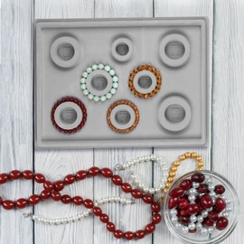 Ciieeo 4pcs Bracelet Design Board Flocked Bead Board Bracelet Beading Organizer Trays Design DIY Craft Tool Bracelet Necklace Beading Design Mats (Bracelet Beading Board)