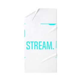 CafePress Streamer Gamer Funny Eat Sleep Stream 30"x60" Absorbent Cotton Back, Soft Beach, Pool Towel