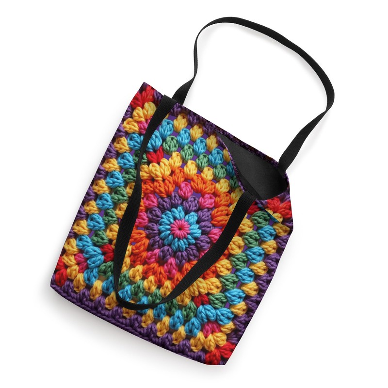 Granny Square Crochet Pattern Seventies Retro Tote Bag