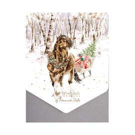 Wrendale Designs Snowy Sleigh Ride Horse Christmas Card Set