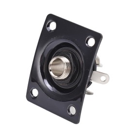 Guitar Output Jack Plate Metal Compact Socket Plate Telecaster Electric Guitar Accessory (Black)