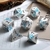 Glow in The Dark Flower Metal Dice, DNDND 7 PCS