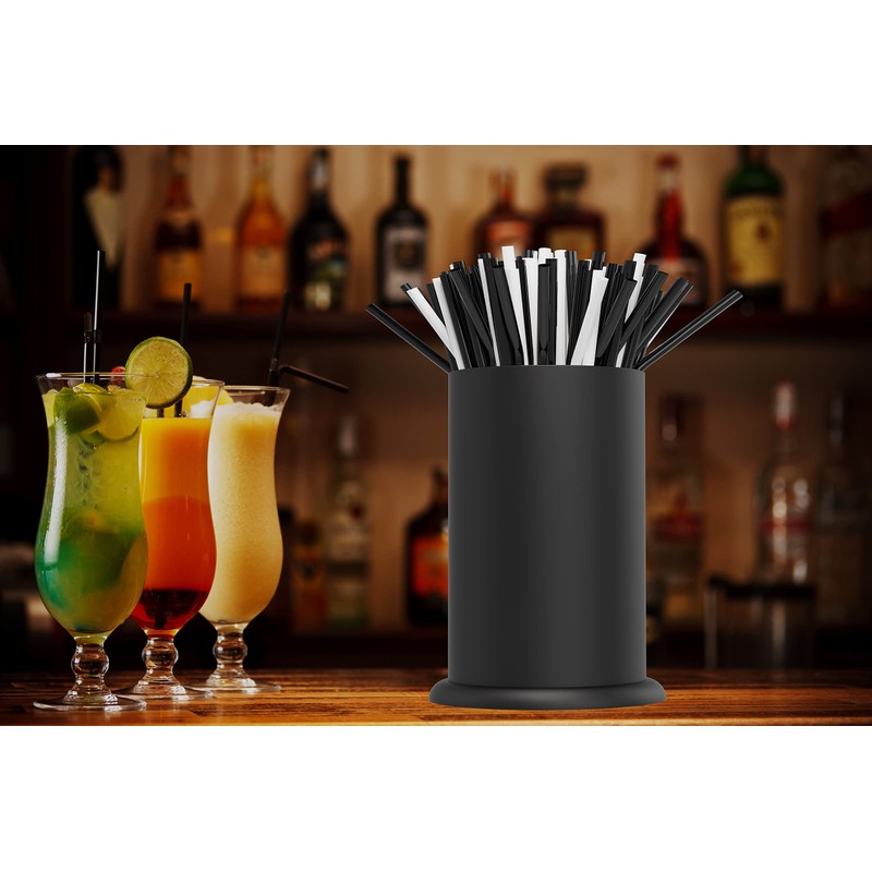 MyLifeUNIT Straw Holder Dispenser, Stainless Steel Kitchen Utensil Organizer 6.7"