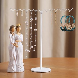 Gifts for Mom from Daughter,Unique 7.5" Mother Daughter Figurines Resin Gift for Christmas Birthday Mother's Day Thanksgiving Hand-Painted Statue（Jewelry Stand for Free）