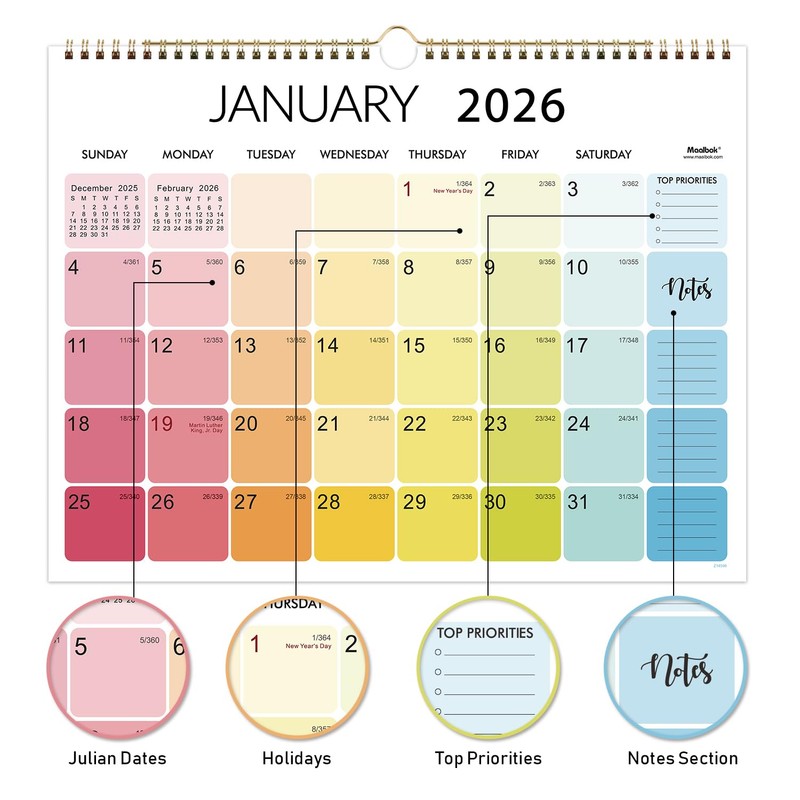 2026 Wall Calendar - 12 Months Wall Calendar from Jan.