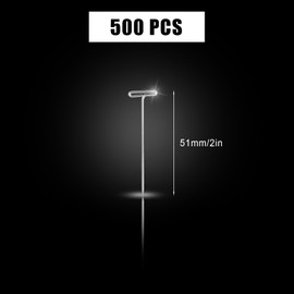500pcs Wig Pins, 2in Jewelry & Sewing T-Pins Metal T Needle for Jewelry Wig Making Picture Hanging DIY Crafts Supplies