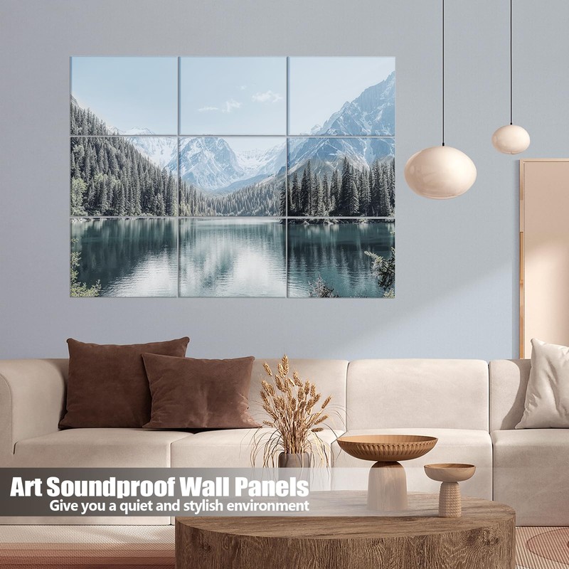 ENSEPST 9 Pack Wall Art Acoustic Panels,48" X 36"Sound Absorbing