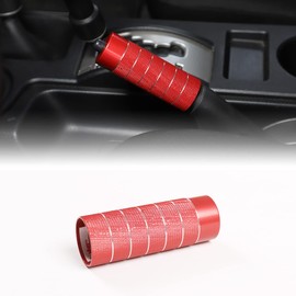 Car Aluminum Alloy Handbrake Cover Steering Wheel Protector Handbrake Sleeve Fit Toyota FJ Cruiser 2007-2021 (Red)