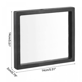 sourcing map Floating Thin Film Display Box, ABS Frame Case with Base 14cm x 14cm x 2cm Black Pack of 4