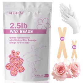 Hard Wax Beads Hair Removal - 2.5 lbs Wax Beads for Sensitive Skin - Recommended for Full Body Bikini Brazilian Waxing (Rose)