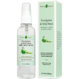 Eucalyptus & Wild Mint Room and Linen Spray, Natural Aromatic Mist Made with Pure Eucalyptus & Wild Mint Essential Oils, Refreshing Air Freshener Odor Eliminator Positive Essence