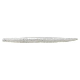 Yum Lures Dinger Classic Worm All-Purpose Soft Plastic Bass Fishing Lure - Great Texas Rigged, Wacky Style, Carolina Rigged, Pitched, Etc., Pearl/Silver Flake, 4''