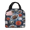 Sports Balls Lunch Box Basketball Baseball Football Soccer Insulated Lunch