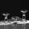 2Pcs Glass Candle Holders,Crystal Glass Candle Holder,Clear Pillar Taper Candlestick