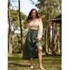 Scarlet Darkness Renaissance Green Skirt Long Skirts for Women Flowy